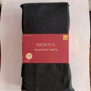 Brand New Heavy Medina Ebony Black-Out Tights. Size S/M.
